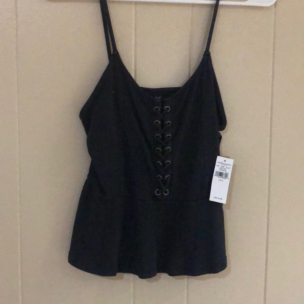 AE Crop Blue Tank